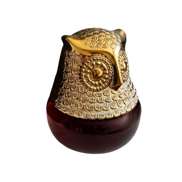 Vintage Avon Owl Bottle – Purple Glass & Gold 1970s Collectible - Picture 6 of 11